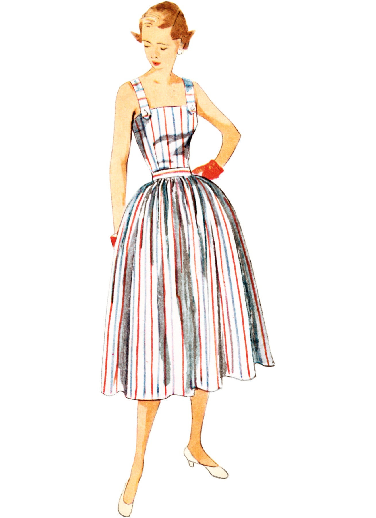 Simplicity Sewing Pattern 1950s Misses' Two-Piece Play Suit in Two Lengths and Skirt