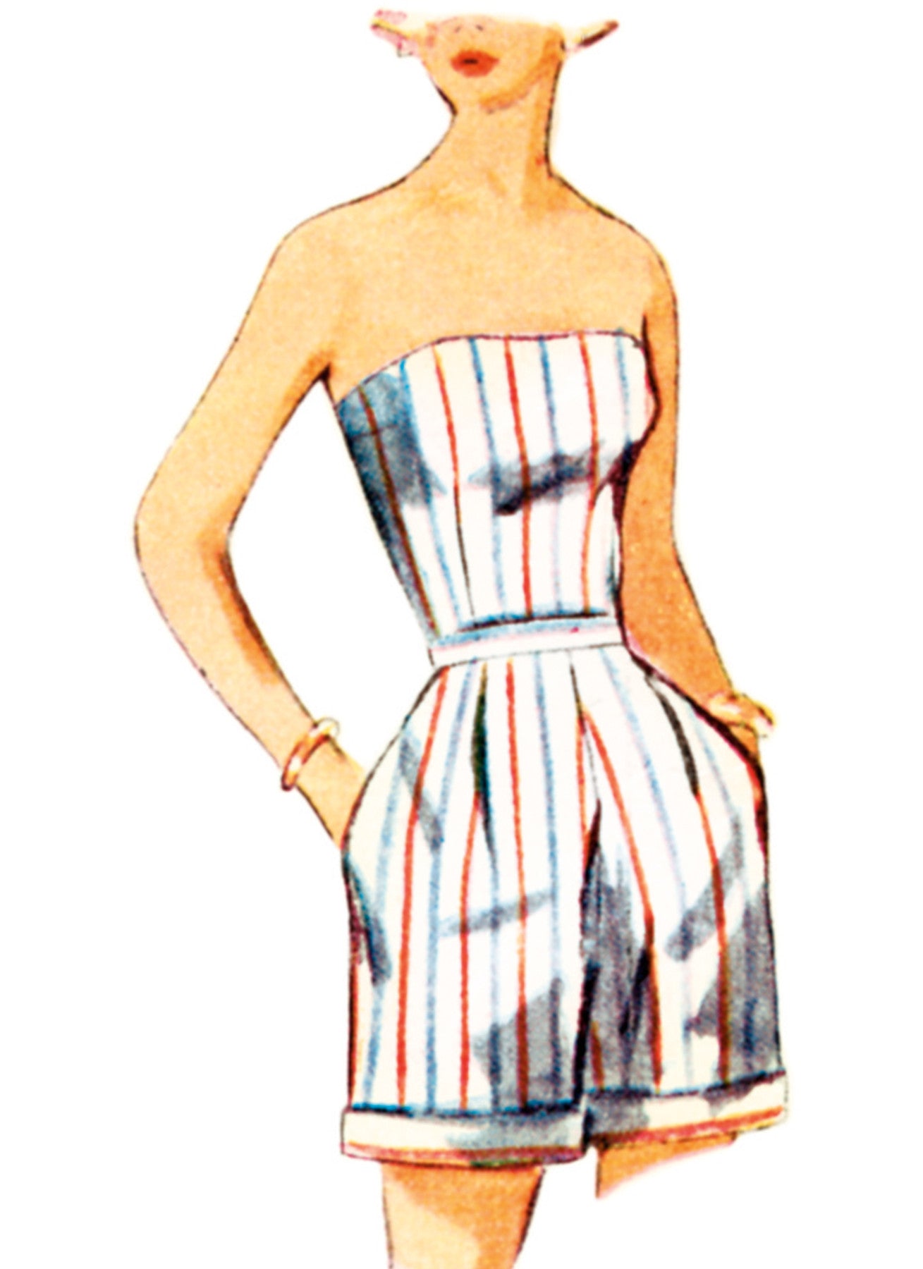 Simplicity Sewing Pattern 1950s Misses' Two-Piece Play Suit in Two Lengths and Skirt