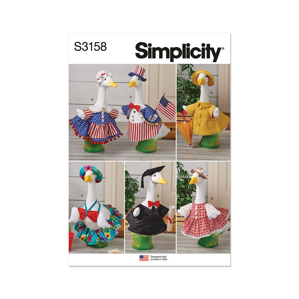 S3158-Simplicity Sewing Pattern Clothes for Porch and Lawn Geese